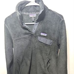 Patagonia Re-tool Snap T Fleece Pullover Sweater Jacket Black-Women's M D5